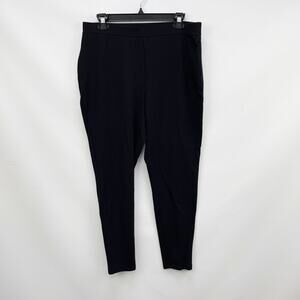Chico's Womens Leggings Chico's 2 US 12 Black Knit Pants Mid Rise Skinny Stretch